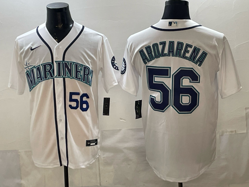Men 2026 Seattle Mariners #56 Arozarena white Nike MLB Jersey 008
